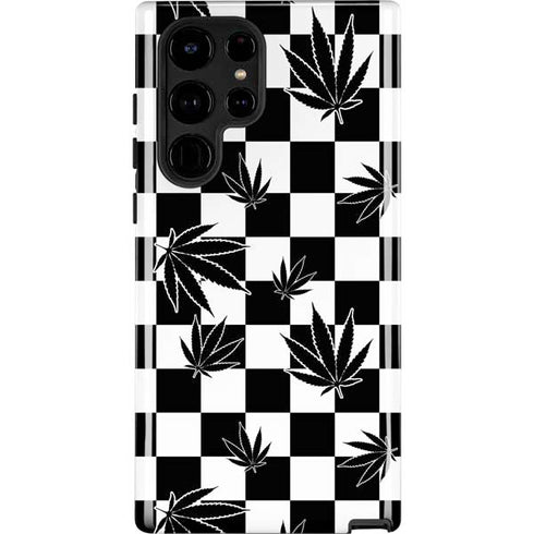 Marijuana Checkered Galaxy Cases